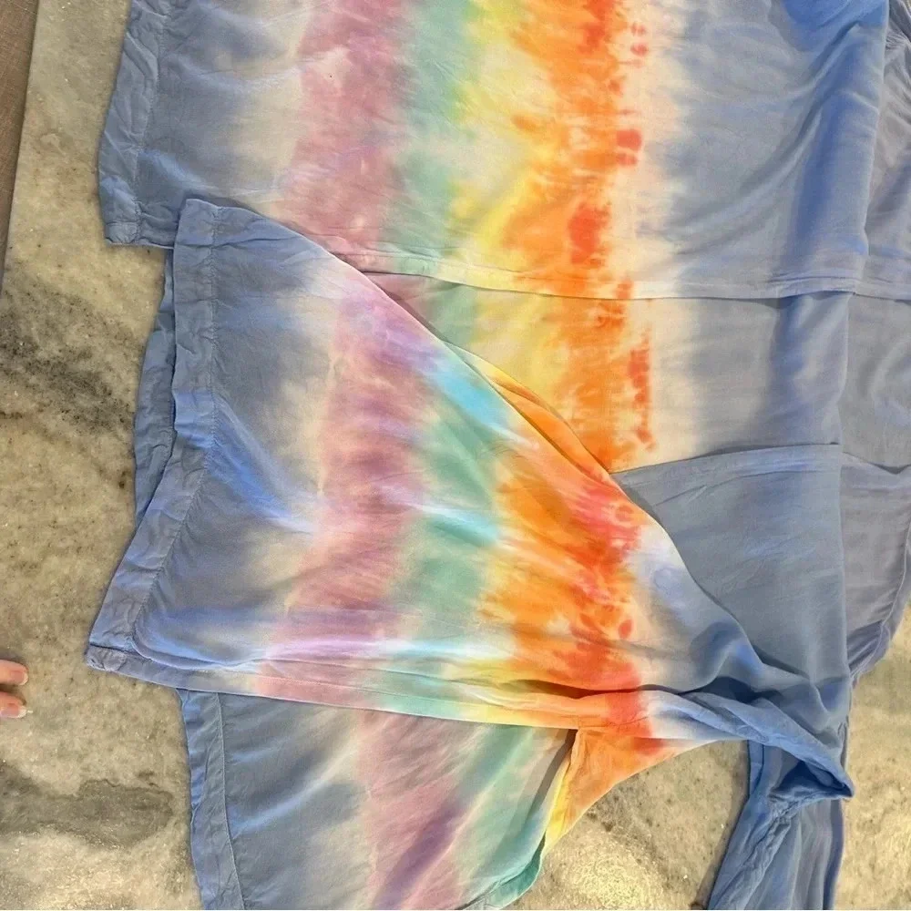 Mud Pie Women’s Tuscany Rainbow Tie-dye Lightweight Kimono Size O/S